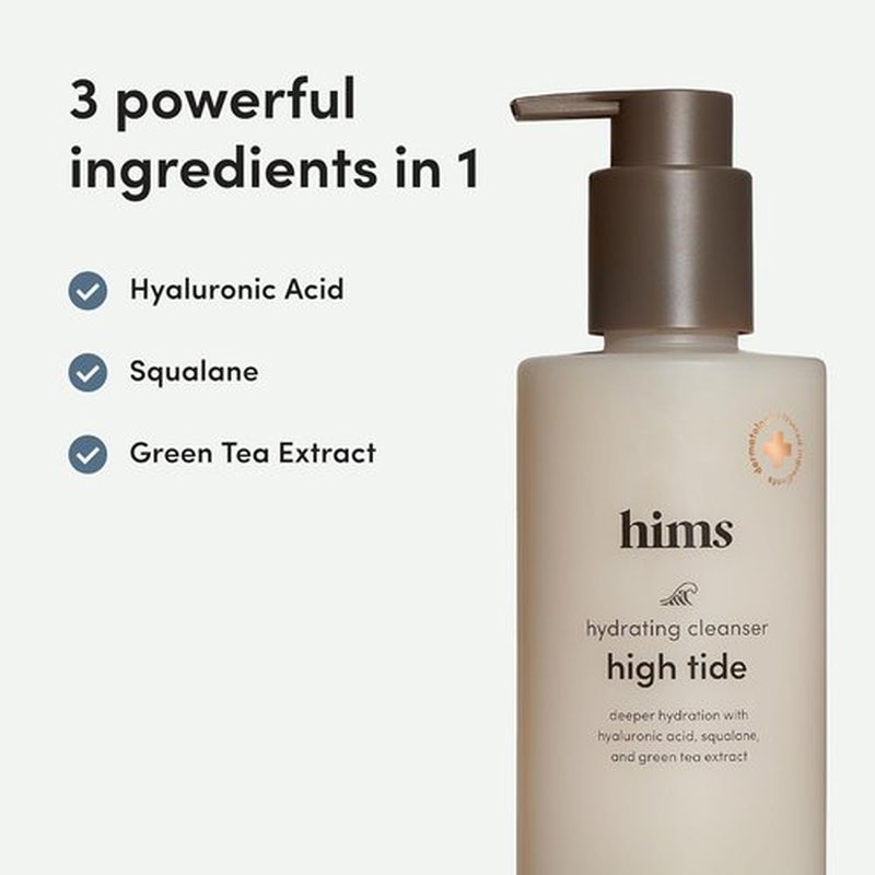 Hims High Tide Hydrating Daily Cleanser - Moisturizing Facial Cleanser with Hyaluronic Acid & Squalane - 6.8 Fl Oz