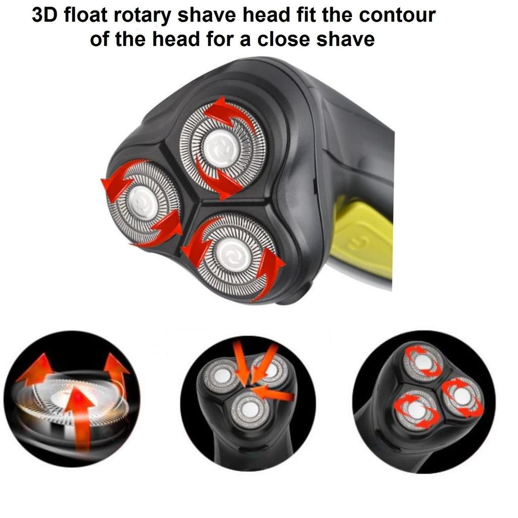 VSTSERIES Professional Corded Electric Shaver,Self Bald Head Razor,3D Rotary Shaver for Man,Close Shave Face & Head,Pop-up Trimmer for Bold Hair Stubble Beard,12v Powerful Motor,Corded Power Supply