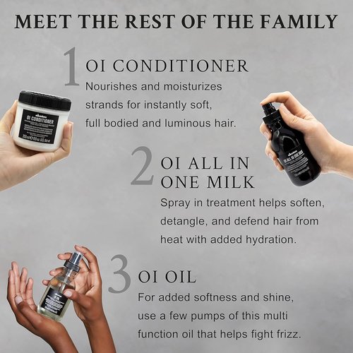 Davines OI Soufflé, Silkening Bodifying Foam for Fine to Medium Hair - Liquid-to-Foam Leave-In Treatment with Chicory Root & Roucou OilAdds Volume, Shine & Heat Protection, Travel Size, 1.69 Fl Oz