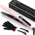 Brightup 2-in-1 Hair Straightener & Curler with 1" Vibrating Plates, Tourmaline Ceramic for Less Frizz & Shiny Smooth Hair, 20S Fast Heating, 10 Temp Settings & Auto Shut Off, Dual Voltage