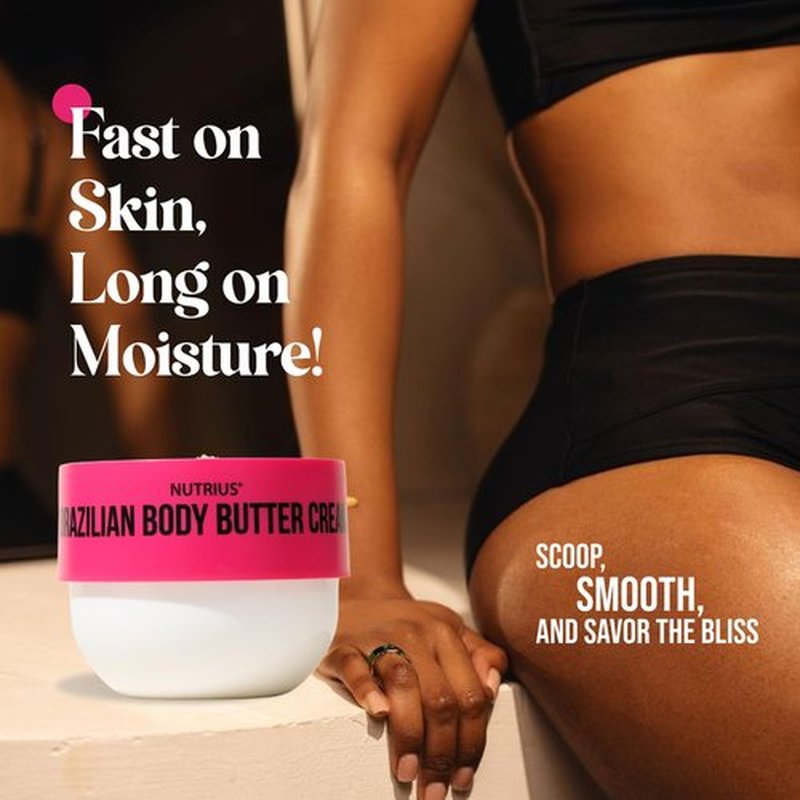 Nutrius Brazilian Body Butter Cream - Coco + Berry Bliss (2 x 6 FL OZ)