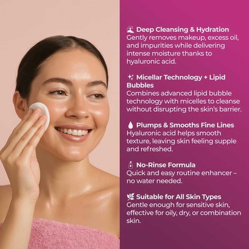 Sesderma SENSYSES Hyaluronic Cleanser - Hydrating Micellar Solution for All Skin Types | 6.8 fl oz