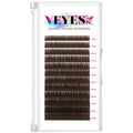 VEYES INC Colored Lash Extensions 03 05 07 15 C/D Curl 8-16mm Mixed Length Tray, Premium Individual Silk Eyelashes, Professional Supplies for Lash Techs (Dark Latte Brown 0.05 CC 8-16mm)