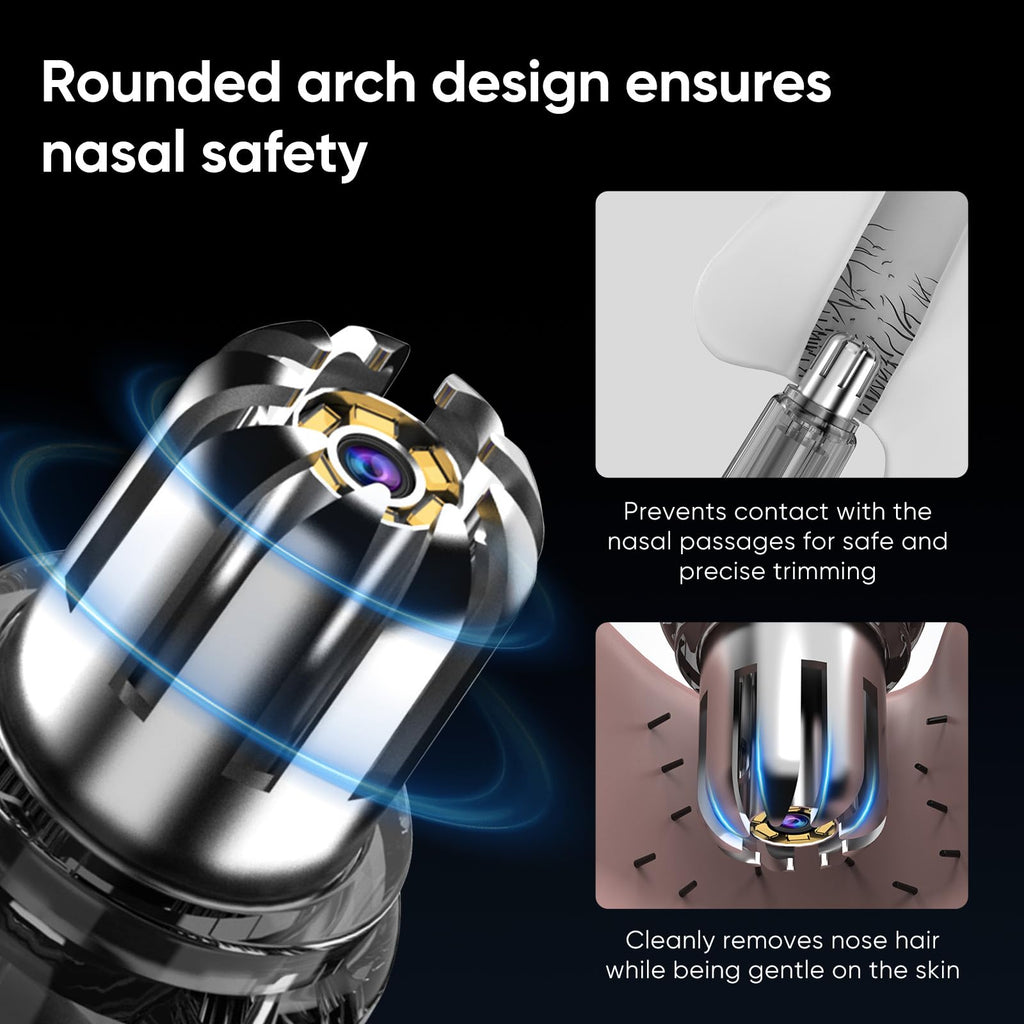 LORESJOY Ear and Nose Hair Trimmer for Men and Women, Visual Nose Hair Trimmer HD Camera, Compatible Android and iOS, USB-C Charging, Travel Trimmer, Dual Edge Blades for Easy Cleansing (Gray)