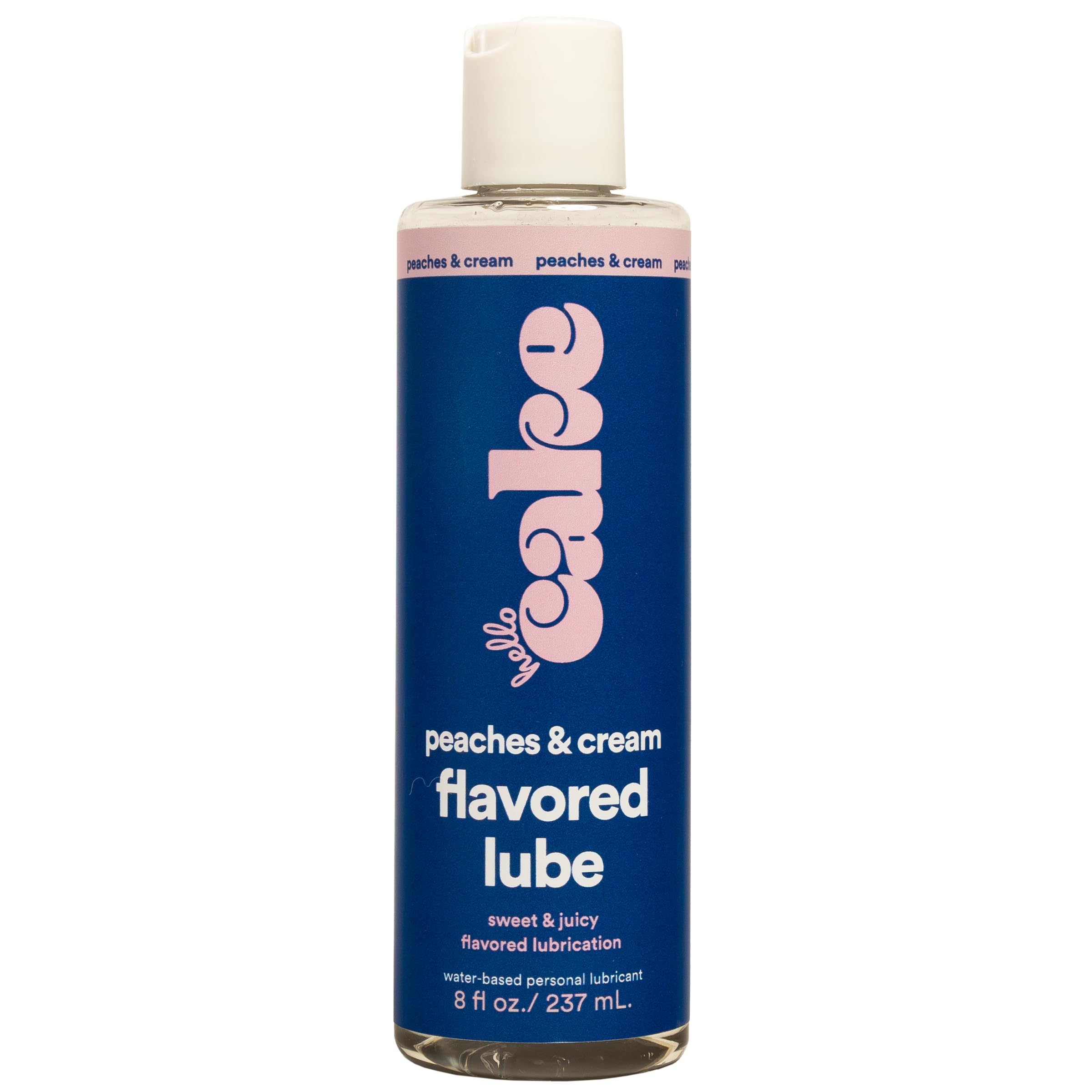 Hello Cake Peaches & Cream Flavored Lube - Water-Based Personal Lubricant - Vegan, Sugar-Free, Gluten-Free - Easy Clean-Up - for Men, Women, and Couples, 8 fl oz