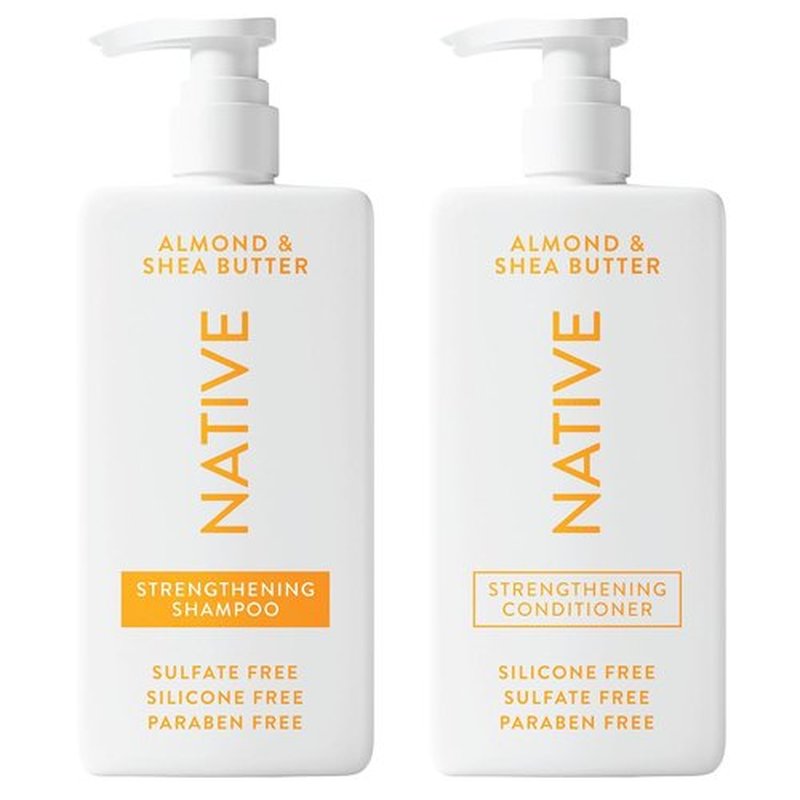 Native Shampoo & Conditioner - Naturally Derived, Sulfate & Dye Free | Almond & Shea Butter, 16.5 fl oz (2 Pack)