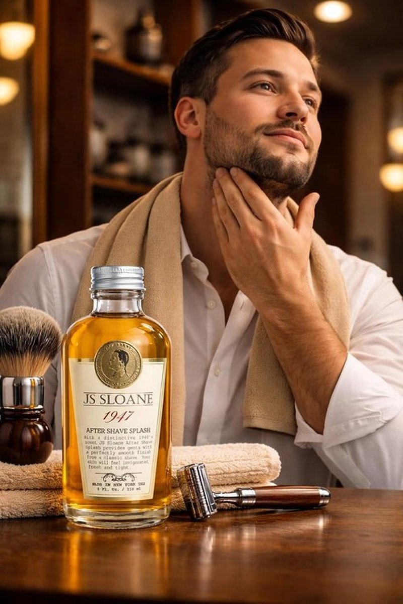 JS Sloane 1947 After Shave Splash for Men - Classic Barbershop Refreshing Toning Aftershave, 4 oz