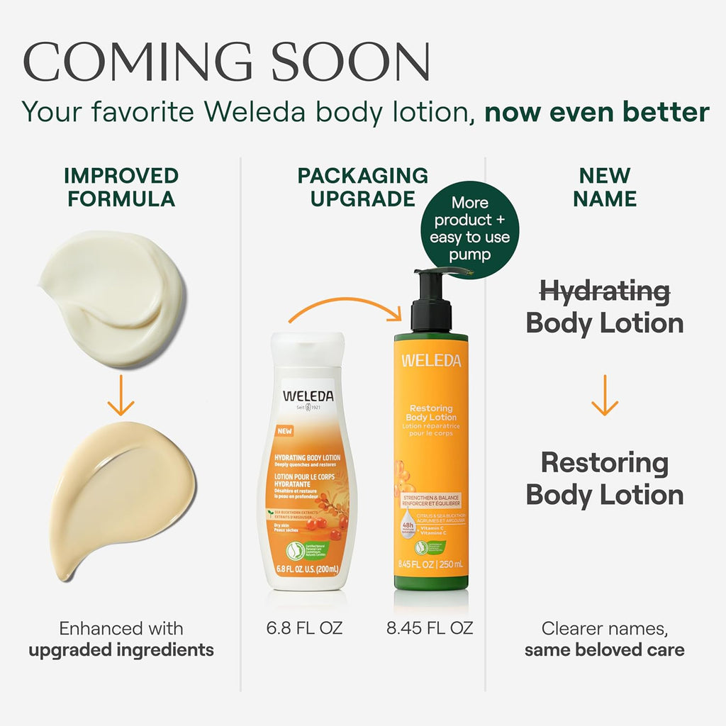 Weleda Hydrating Sea Buckthorn Body Lotion - Nourishing Moisturizer, 6.8 Fl Oz