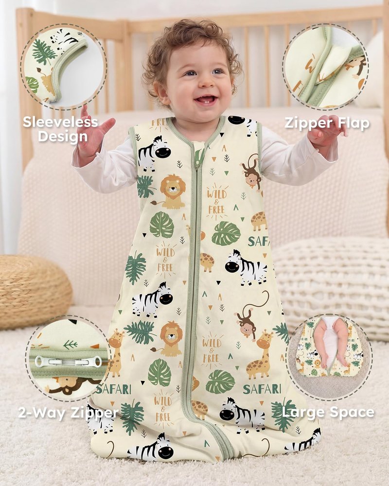 Yoofoss Baby Sleep Sack - 1.5 Tog Wearable Blanket for 18-24 Months | 100% Organic Cotton, Warm & Comfy