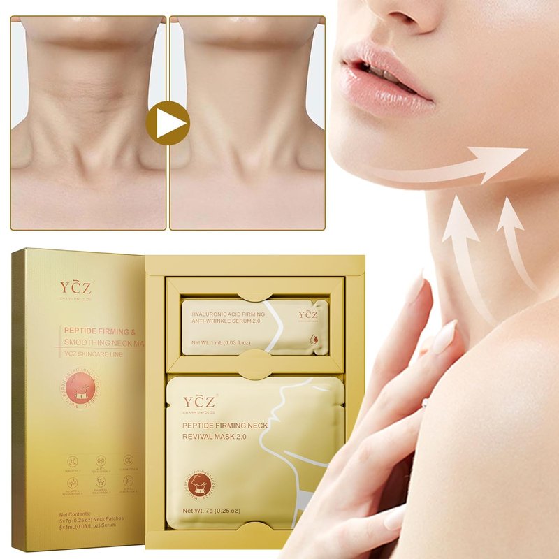 Ycz Firming Neck Mask - Deep Hydration & Collagen Anti-Wrinkle Patches with 8 Peptides & Botanicals