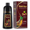 Bablabear Dark Brown Hair Color Shampoo - 3-in-1 Instant Dye for Gray Hair | 500ML for Men & Women