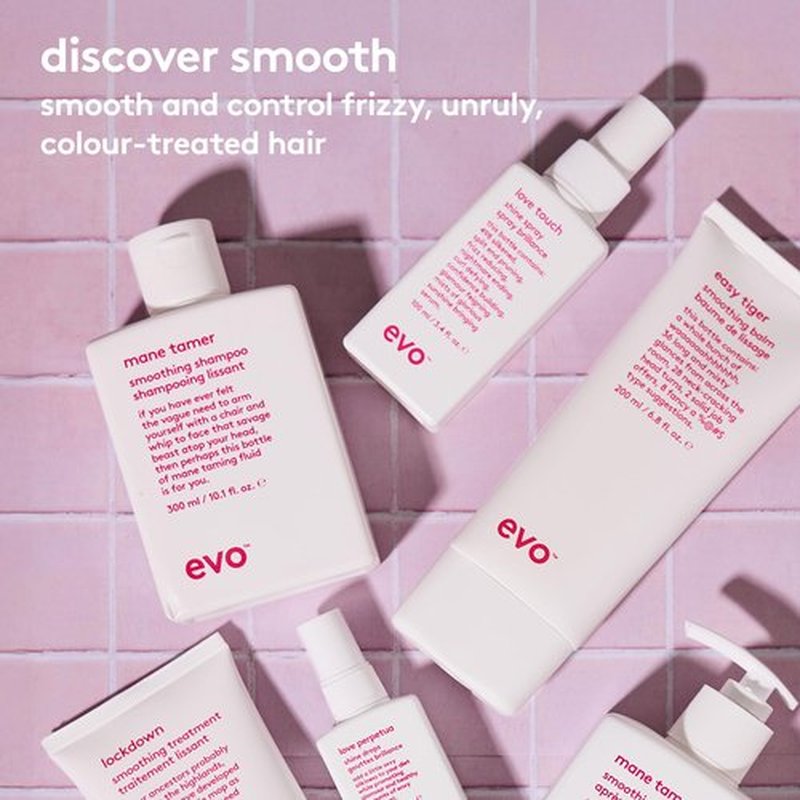 EVO Mane Tamer Smoothing Shampoo for Frizzy & Color-Treated Hair - Reduces Frizz, Controls Unruly & Protects Color - 10.1 fl oz