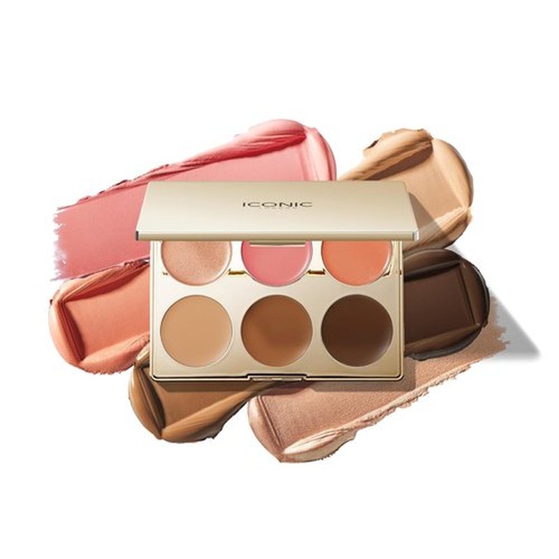 ICONIC LONDON Multi-Use Cream Blush Palette - Bronze & Highlight | Cruelty-Free, Vegan Makeup