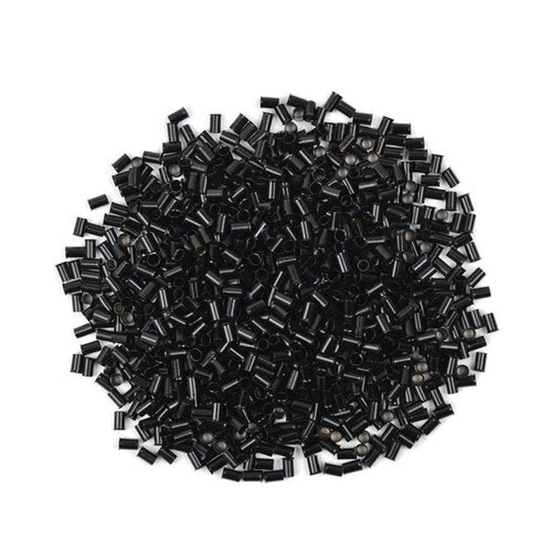 1000 Pcs 3.4 mm Micro Rings Links Beads Non-Silicone Copper Tubes Microlink Beads for Hair Extensions (Black)