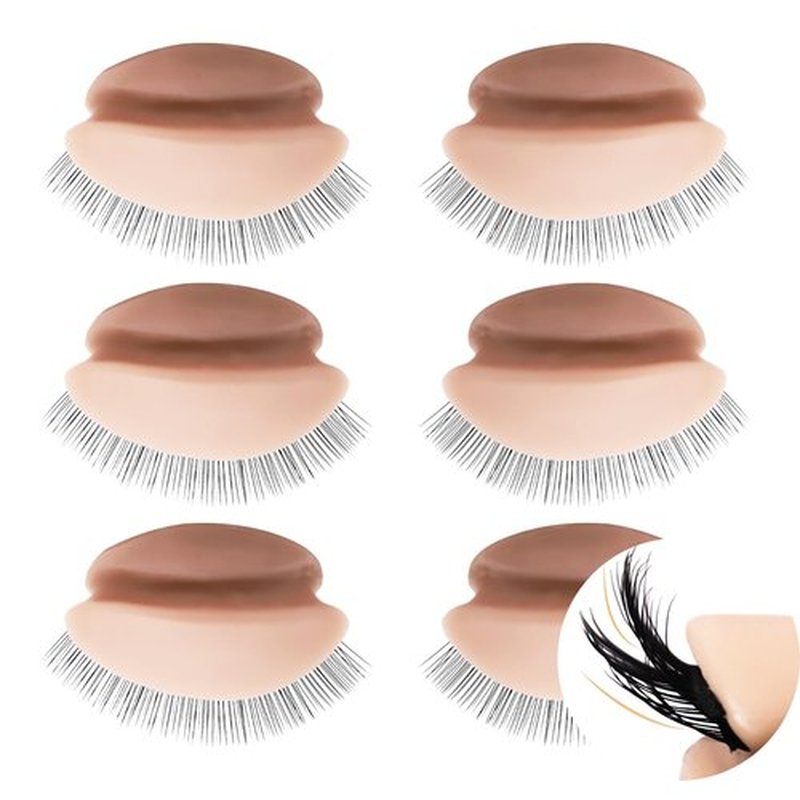 Embagol Double-layer Replacement Eyelids Replaced Eyelids for Lash Extension Practice Lash Mannequin Head Training for Beginners