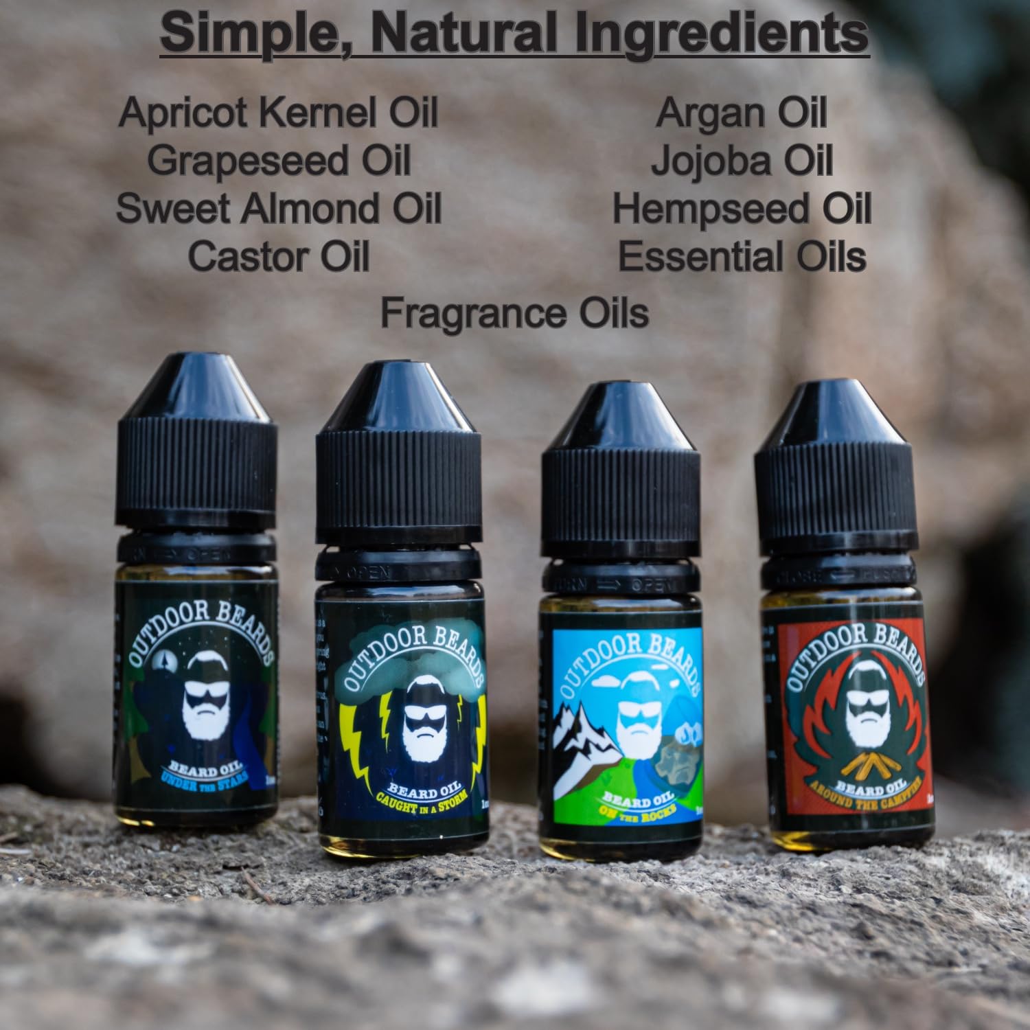 Outdoor Beards 1 oz Beard Oil | Infused Beard Oil to Support Beard Softness & Beard Growth | Naturally Scented Oil for Beard Care | Daily Use Beard Oil (Unscented)