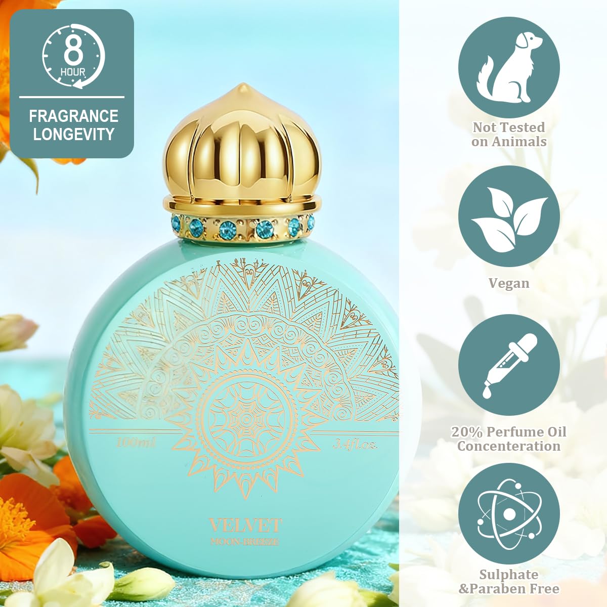 QAWAFI Velvet Moon - Breeze Eau De Parfum Inspired by AR.MNI My Way, Long-Lasting Fragrance Vanilla Floral Fruity Citrus Perfumes for Women - 100ml | 3.4 fl. oz