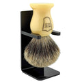 Parker 3-Band Pure Badger Bristle Shaving Brush, Faux Ivory Handle