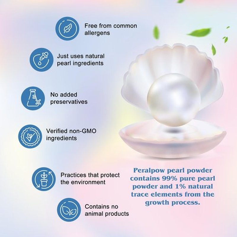 Peralpow Pearl Powder Organic, 100% Natural DIY Skincare - Brightens, Whitens Skin, Anti-Aging, Firms Skin, Minimizes Pores, Hydrates, Antioxidant, Enhances Elasticity, Soothes, 100g (3.52oz)