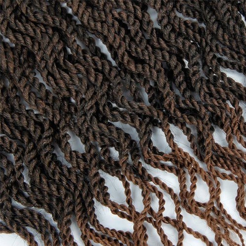18Inch Wavy Senegalese Twist Crochet Hair Braids Wavy Ends Synthetic Hair Extension Curly Crochet Twist Braiding Hair (8Packs,T1B/30)