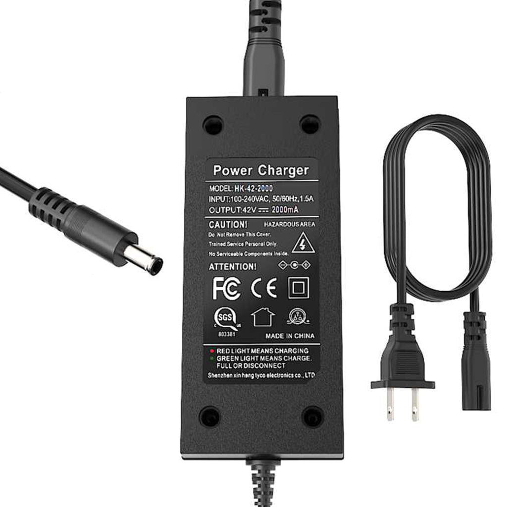 EVAPLUS SGS Certified 42V 2A Charger, Power Adapter with Female DC 5.5mm-2.5mm/2.1mm Port, Compatible with GOTRAX GXL V2, G2, G3, G4, Apex, for 36V Lithium-ion Battery