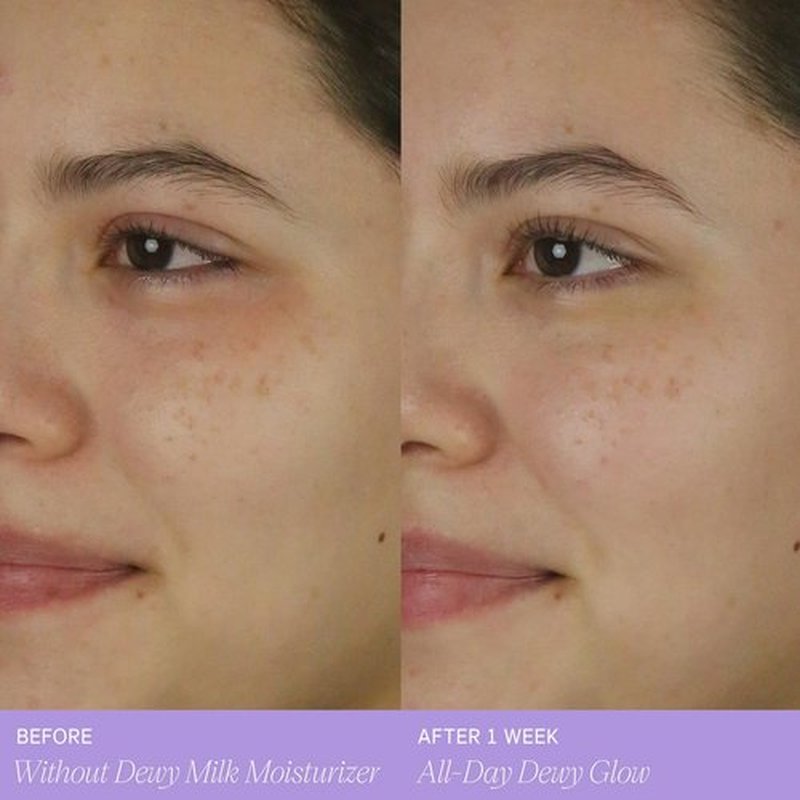 TATCHA The Dewy Milk Moisturizer, Travel-Sized | Mini Lightweight Face Cream - Oil-Balancing Hydration for Bouncy Skin & a Lasting Dewy Glow for Combo to Oily Skin | 15 ml/ 0.5 fl. oz.