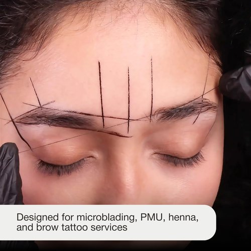 Curacoro Brow Mapping String, 30m Pre-Inked Professional Eyebrow Thread for Microblading & PMU, Bamboo Charcoal Mapping String for Eyebrow Shaping (Pink)