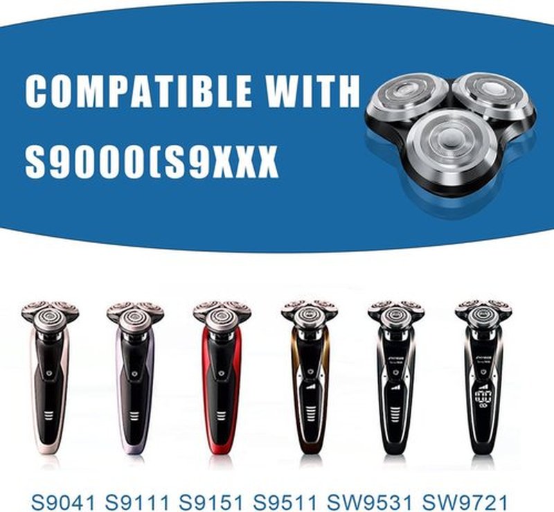 Philips Norelco SH90 Replacement Heads - Upgrade Double-Layer Precision Blades (3 Pack)