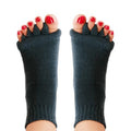 Hydrothotics Toe Alignment Separator Socks, Prevent Foot Cramp and hammertoes, Comfortable Toe Separator Massage Sock for Men & Women (Black)