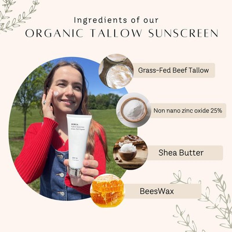 Korua Grass Fed Tallow Sunscreen 80ML with Non Nano Zinc Oxide 25%