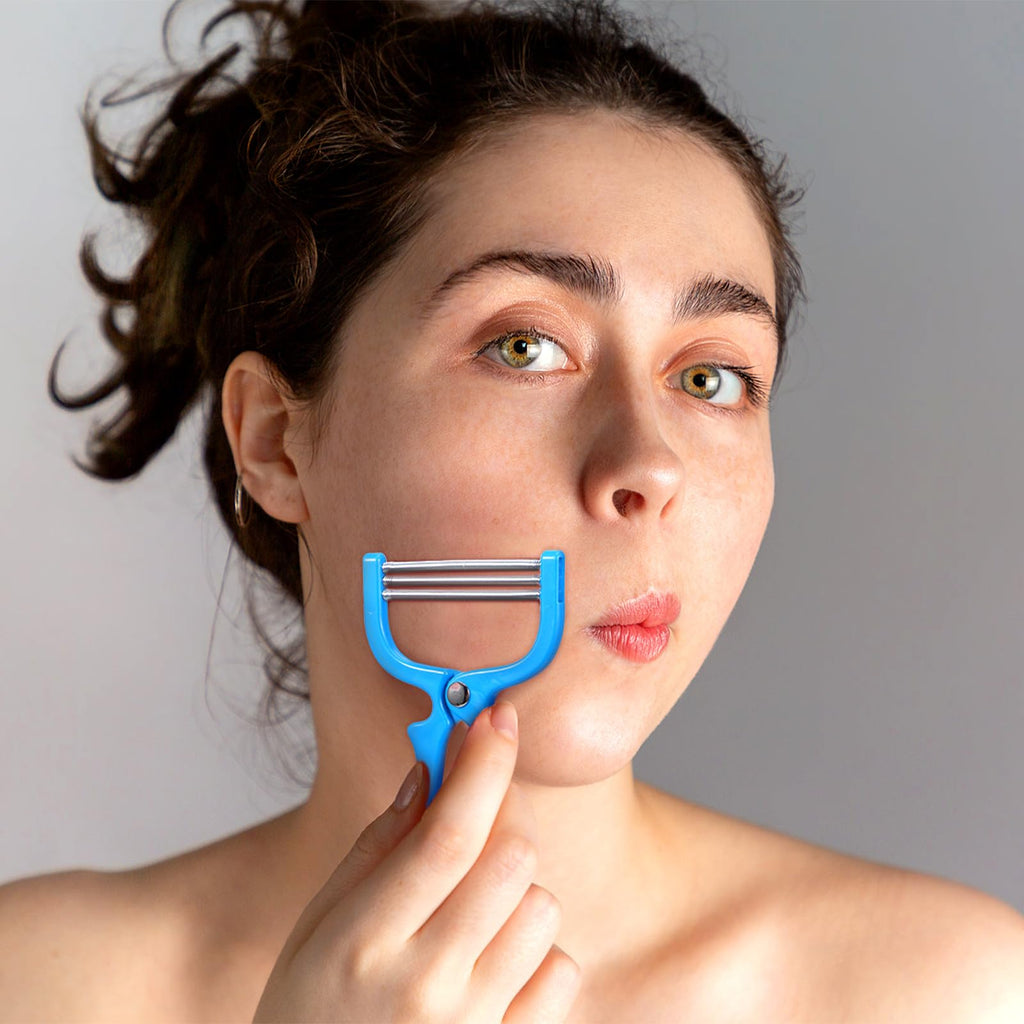 Beavorty Face Hair Remover Spring Threading Tool Portable Facial Hair Epilator for Women Manual Plucker for Forehead Cheeks Upper Lip Chin Lightweight Beauty Tool