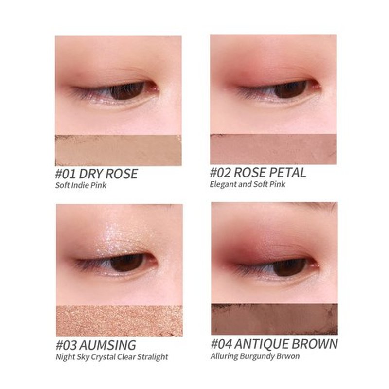 MERZY Mood Fit Eyeshadow Pallete, Matte, Shimmer, Glitter, Pearls, Highly Pigments, Long-Wearing (Amusing Rose) #S1