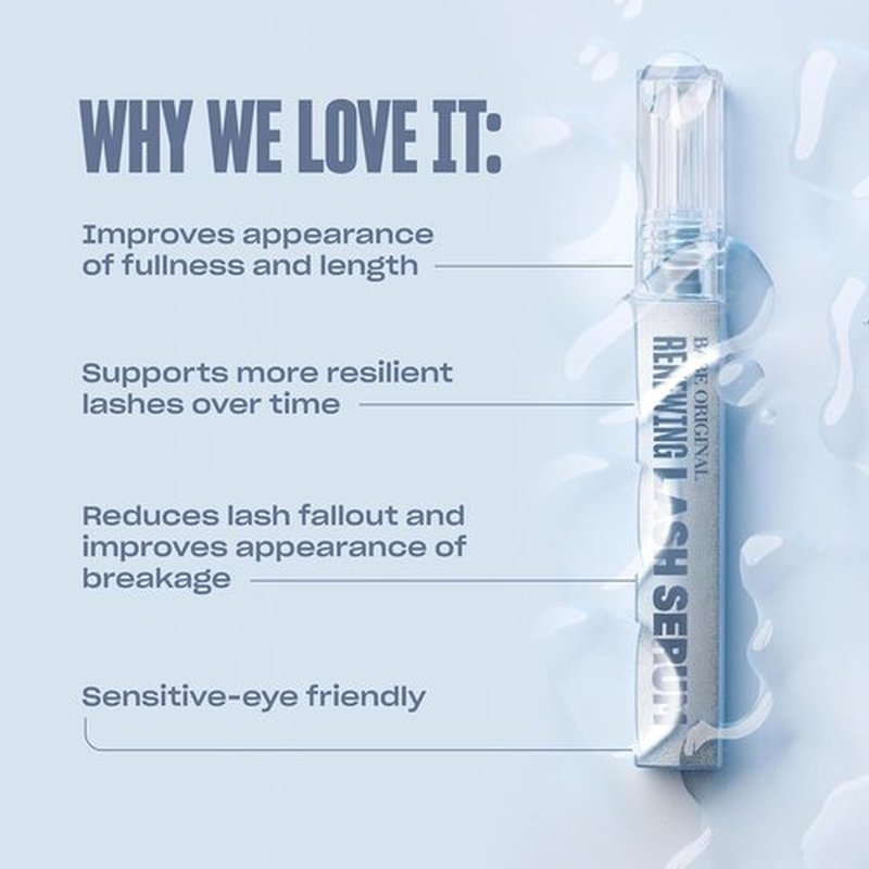 BABE ORIGINAL Renewing Lash Serum - Gentle, Vegan Formula for Fuller, Longer-Looking Lashes | Peptide-Infused
