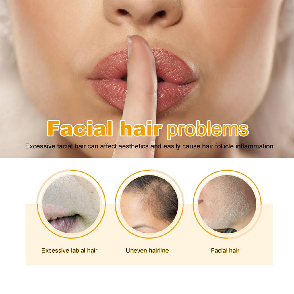 Facial Depilatory Cream, Orange Facial Hair Removal Cream for Upper Lip and Chin for Women, Womens Facial Hair Remover for Sensitive Skin, Gentle and Non-irritating (2PCS)