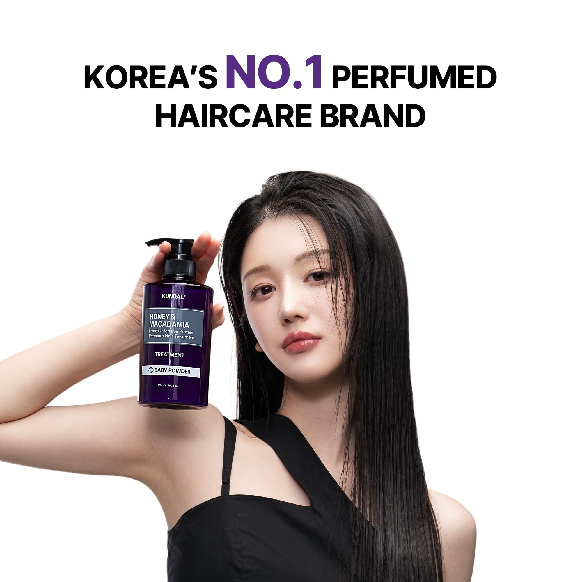 KUNDAL Honey & Macadamia Natural Conditioner, Korean Hair Care Damage Repair, Deep Hydration, Long Lasting Fragrance, with Honey, Argan Oil, Macadamia Oil 16.9fl oz (B. Baby Powder)