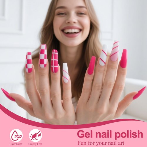 Artdone Gel Nail Polish Set Solid UV Gel 16 Bottles Set Include Top & Matte Top Coat and Base Coat White Pink Yellow Blue Red Colors For All Seasons Neutral Soak Off Manicure Kit For Nail Art
