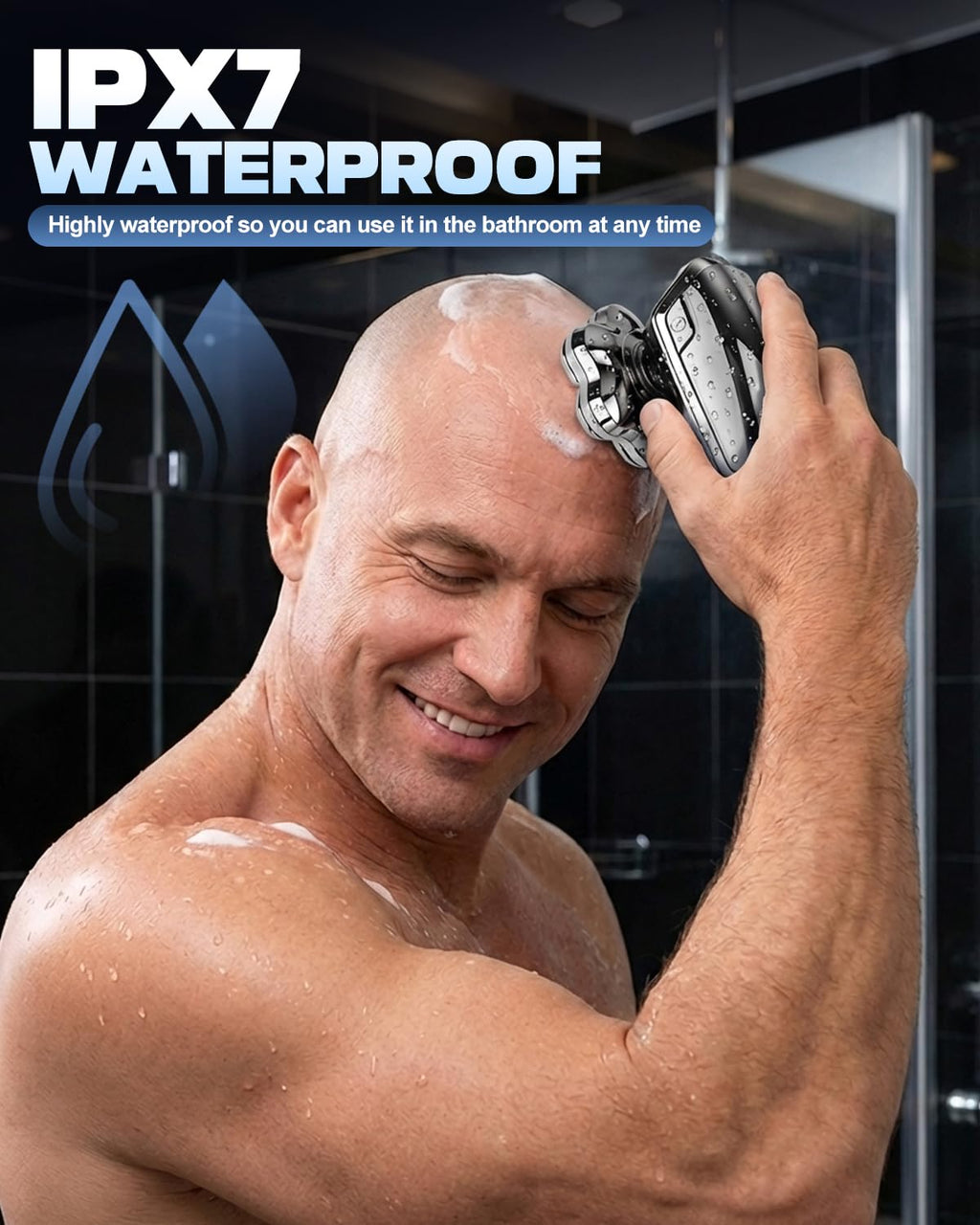 VOPH Head Shavers for Bald Men, 7D Floating Blades Electric Razor with Magnetic Detachable Heads, IPX7 Waterproof Rotary Shaver 5-in-1 Self-Grooming Kit Gift for Balder