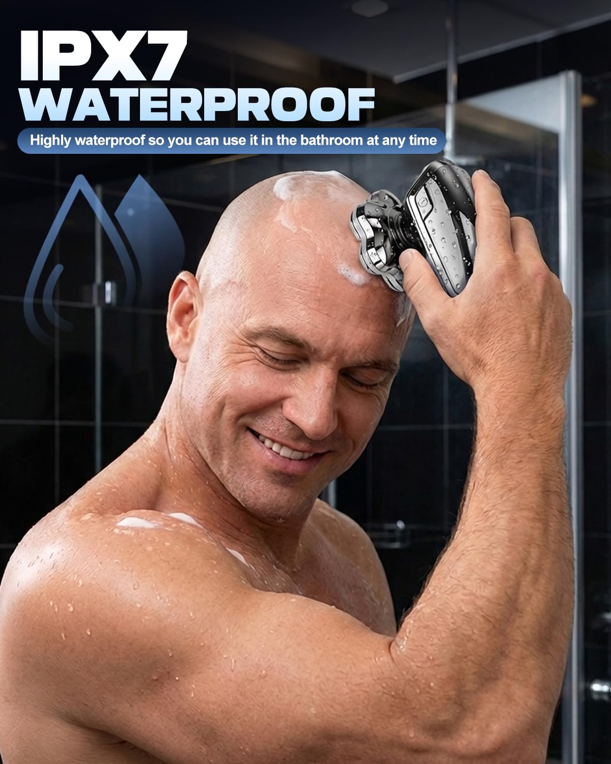 VOPH Head Shavers for Bald Men, 7D Floating Blades Electric Razor with Magnetic Detachable Heads, IPX7 Waterproof Rotary Shaver 5-in-1 Self-Grooming Kit Gift for Balder
