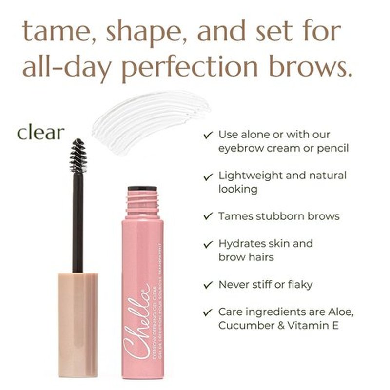Chella Eyebrow Gel - Clear Defining Gel for Natural, Long-Lasting Brows | Vegan & Cruelty-Free