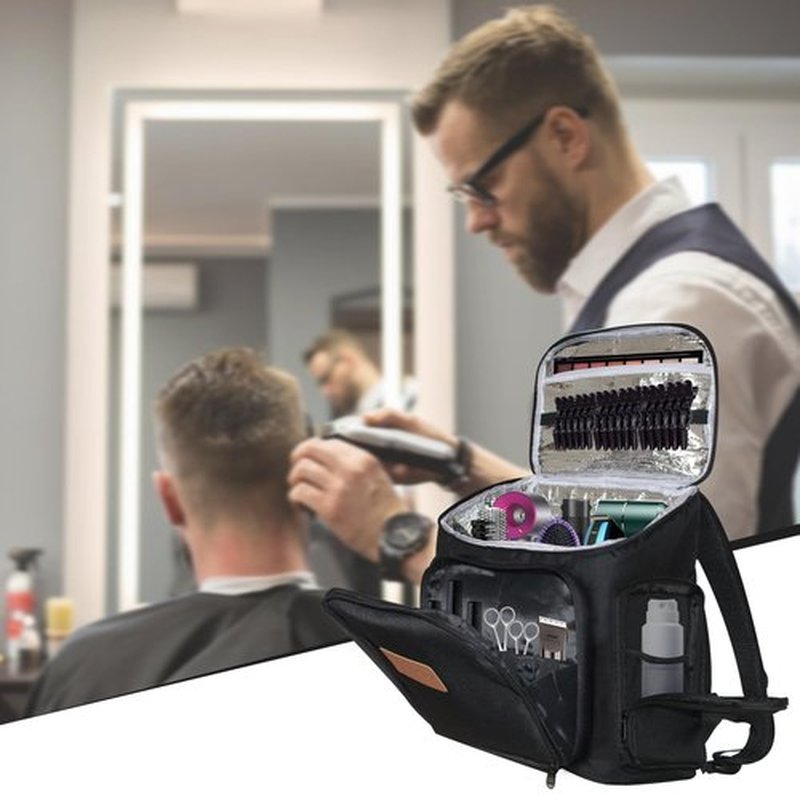 NADAENMF Hairstylist Travel Bag, Professional Cosmetology & Hairdresser Bag with Adjustable Dividers, Large Barber Bag Backpack for Hair Styling Tools