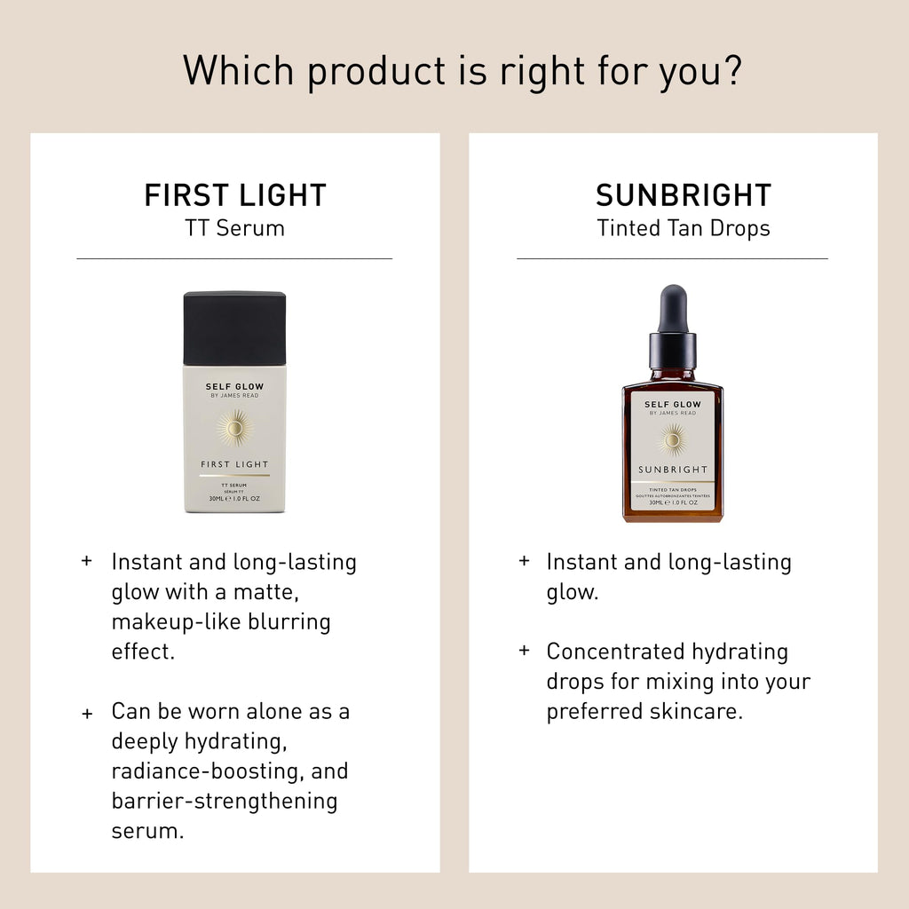Self Glow by James Read - First Light Tinted Tan Serum | Hydrate, Even Skin | Buildable, Lightweight, Matte Finish (30 mL | 1 fl oz)