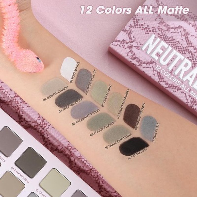 oygcee Matte Eyeshadow Palette, All Matte Cool-Toned Eye Shadows Pallet-Natural Soft Eye Makeup Compact Ultra-Pigmented Blendable Long Lasting Silkly Cream Texture Neutral Eyeshadow for Older Women