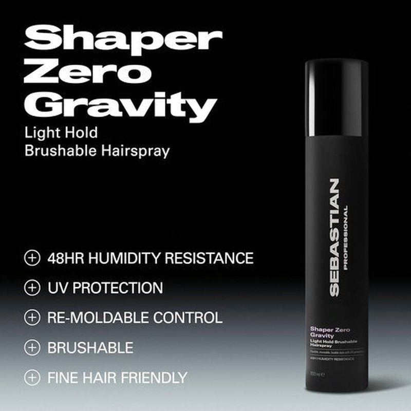 Sebastian Professional Shaper Zero Gravity Hairspray - Lightweight, Flexible Hold | Fast Drying for All Hair Types