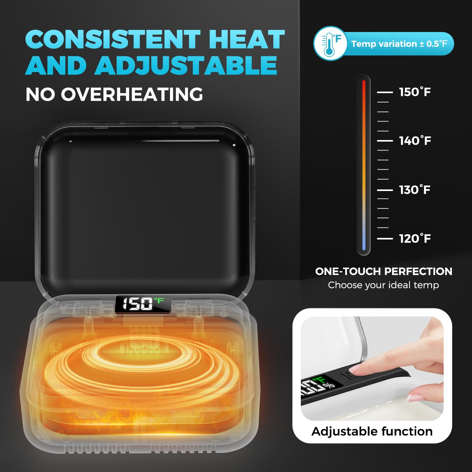FullWoyi Nose Wax Kit Men,Nose Hair Waxing Kit with Adjustable LED Display,Ear Hair Removal Kit for Men Women 100 g Wax 70 Applicators,Constant Temp,USB Heated,Pocket-Size,Black