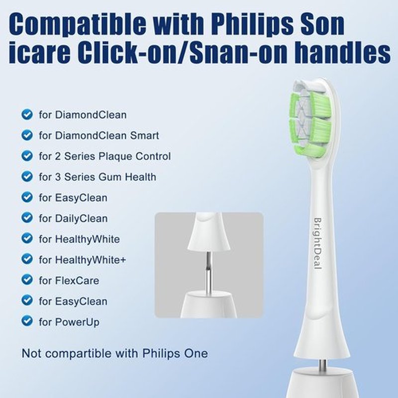 Philips Sonicare BrightDeal Replacement Toothbrush Heads - Compatible with DiamondClean & FlexCare | 8 Pack