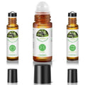 Leczhmyo Organic Castor Oil Roll on for Belly, Face, Body, Under Eyes– Certified Organic, Cold Pressed, Hexane Free, Unrefined – 3 Glass Bottle Pure Roller Ball Castor Oil to Moisturize Skin, Lips