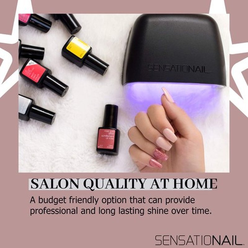 Sensationail Gel LED Nail Lamp, At Home Nail Polish, Fast Curing, Smart Sensor, Chrome Finish, Durable Cord, Salon Quality, 30 Seconds, Automatic Curing Manicures, Ideal for Beginners, 1 Count