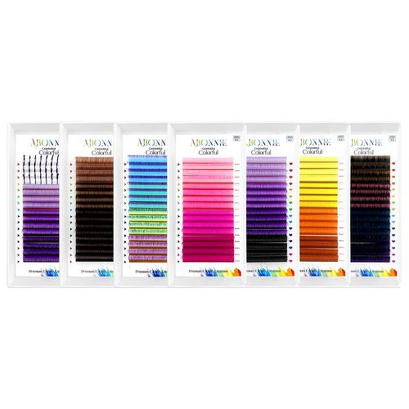 Colored Lash Extensions, 16 Rows Cashmere eyelashes, 0.07 D Curl 17-20mm Classic eyelash Extensions, Single Lash Extensions for Professional Salon Use(0.07-D-Ombre 17-20)