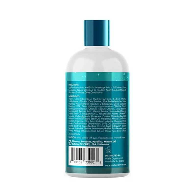 Mielle Organics Kalahari Melon & Aloe Deep Sulfate Free Shampoo - Hydrating & Clarifying Shampoo for Dry, Curly, and Textured Hair - Removes Buildup & Delivers 5 Days of Moisture, 12 Ounce