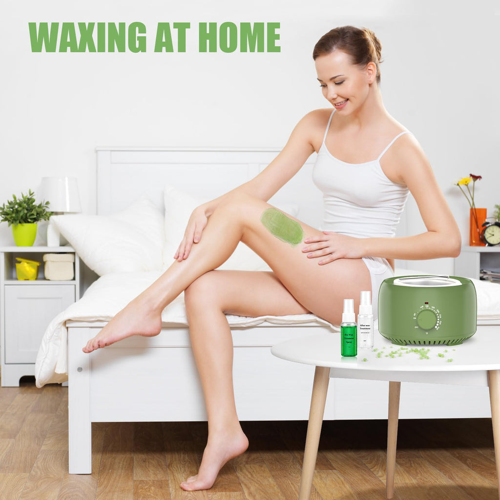 TIKESI Waxing Kit - Wax Warmer for Hair Removal, Hard Wax Kit with 14oz 5 Bags Hard Wax Beans for Full Body, Legs, Face, Eyebrows, Bikini, Brazilian Waxing Kit for Women Men